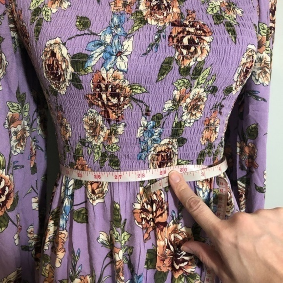 NWOT Xhilaration Lilac Purple Floral Smocked Dress - Picture 9 of 15
